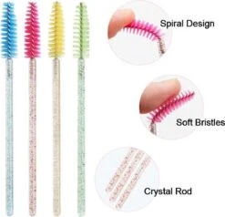 Wegwerp Wimper En Wenkbrauw Borsteltjes - Mascara Borsteltjes - Roze Glitter - 50 Stuks -Cosmetica winkel 1200x1155 6