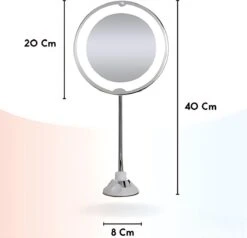 Make-Up Spiegel - 7X Vergroting - LED Licht - Make Up Spiegel Met Verlichting - Vergrootspiegel Met Zuignap - Exclusief Baterijen(Niet Ingegrepen 3AAA)3AAA -Cosmetica winkel 1200x1157 3