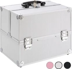 AREBOS Cosmetica Koffer - Beauty Case - Cosmetica Trolley - 15 L - Zilber -Cosmetica winkel 1200x1163 5