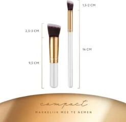 Evvie Set Van 10 Make-up Kwasten Kabuki - Wit-Goud -Cosmetica winkel 1200x1165 25