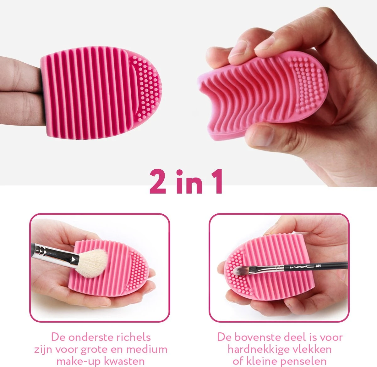Make Up Kwasten Reiniger - Egg Roze - BrushEgg - Kwastenreiniger 2 Make Up Kwasten Reiniger - Egg Roze - BrushEgg - Kwastenreiniger - Afbeelding 2