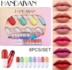 HANDAIYAN Mini Pil Lipgloss Capsule Lippenstift Lippenstift Voorbeeld 8 Kleurenset -Cosmetica winkel 1200x1168 3