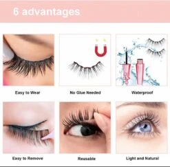 Nepwimers Zonder Lijm | Magnetische Wimpers | Eyeliners | Diamond Wimpers | Pincet | Wimperset | Model Diamond | Fake Lashes | M5 Lashes Diamond Set | Herbruikbare Wimpers | 3D Wimpers | Kit | Waterbestendig | Natuurlijke Wimpers | Waterproof -Cosmetica winkel 1200x1175