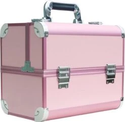 Confibel Cosmetica Koffer - Make Up Koffer Uitklapbaar - 5 Opbergbakken Make-up Koffer - Beautycase/Visagiekoffer /Cosmeticakoffer /Beautycase/ Nagelstylistekoffer - Roze -Cosmetica winkel 1200x1177 5