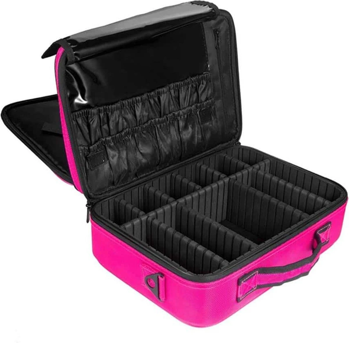 Cosmetica Koffer - Make-up Koffer Met Verstelbare Vakken - Visagie En Nagelstyliste Beauty Koffer - 40x30x14CM - Roze 10 Cosmetica Koffer - Make-up Koffer Met Verstelbare Vakken - Visagie En Nagelstyliste Beauty Koffer - 40x30x14CM - Roze - Afbeelding 10
