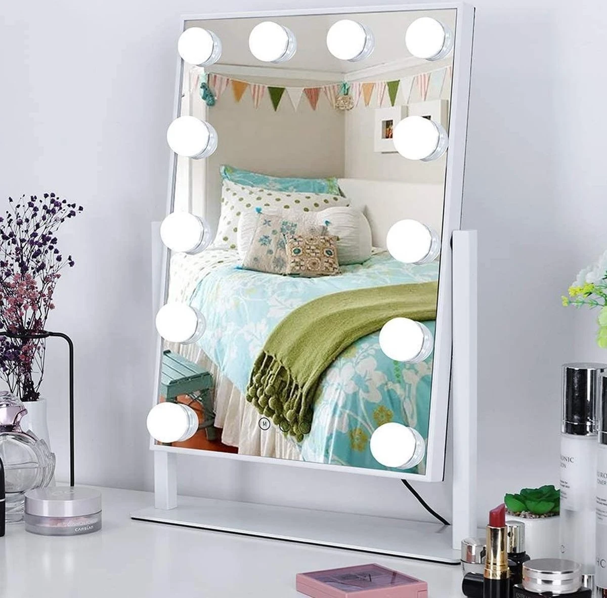 Bright Beauty Vanity Make Up Spiegel Met Verlichting - Wit - Dimbaar Met Drie Lichtstanden 4 Bright Beauty Vanity Make Up Spiegel Met Verlichting - Wit - Dimbaar Met Drie Lichtstanden - Afbeelding 4