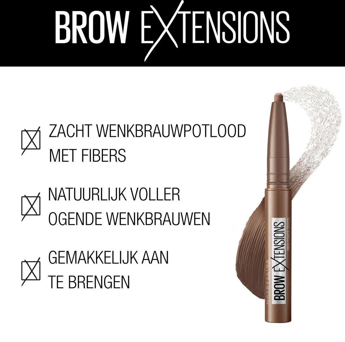 Maybelline Brow Extensions - 06 Deep Brown - Bruin Wenkbrauwpotlood - 10.5 Gr 9 Maybelline Brow Extensions - 06 Deep Brown - Bruin Wenkbrauwpotlood - 10.5 Gr - Afbeelding 9