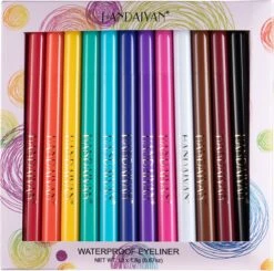 HANDAIYAN 12 Kleuren Mat Sneldrogend Niet Gemakkelijk Uit Te Vegen Kleur Eyeliner Set Make-up Show -Cosmetica winkel 1200x1188 3