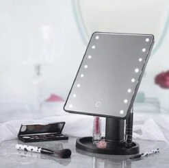 Merkloos Make Up Spiegel - Make Up Spiegel Met Verlichting - 16 LED Lampen - Make Up Organizer - Scheerspiegel -