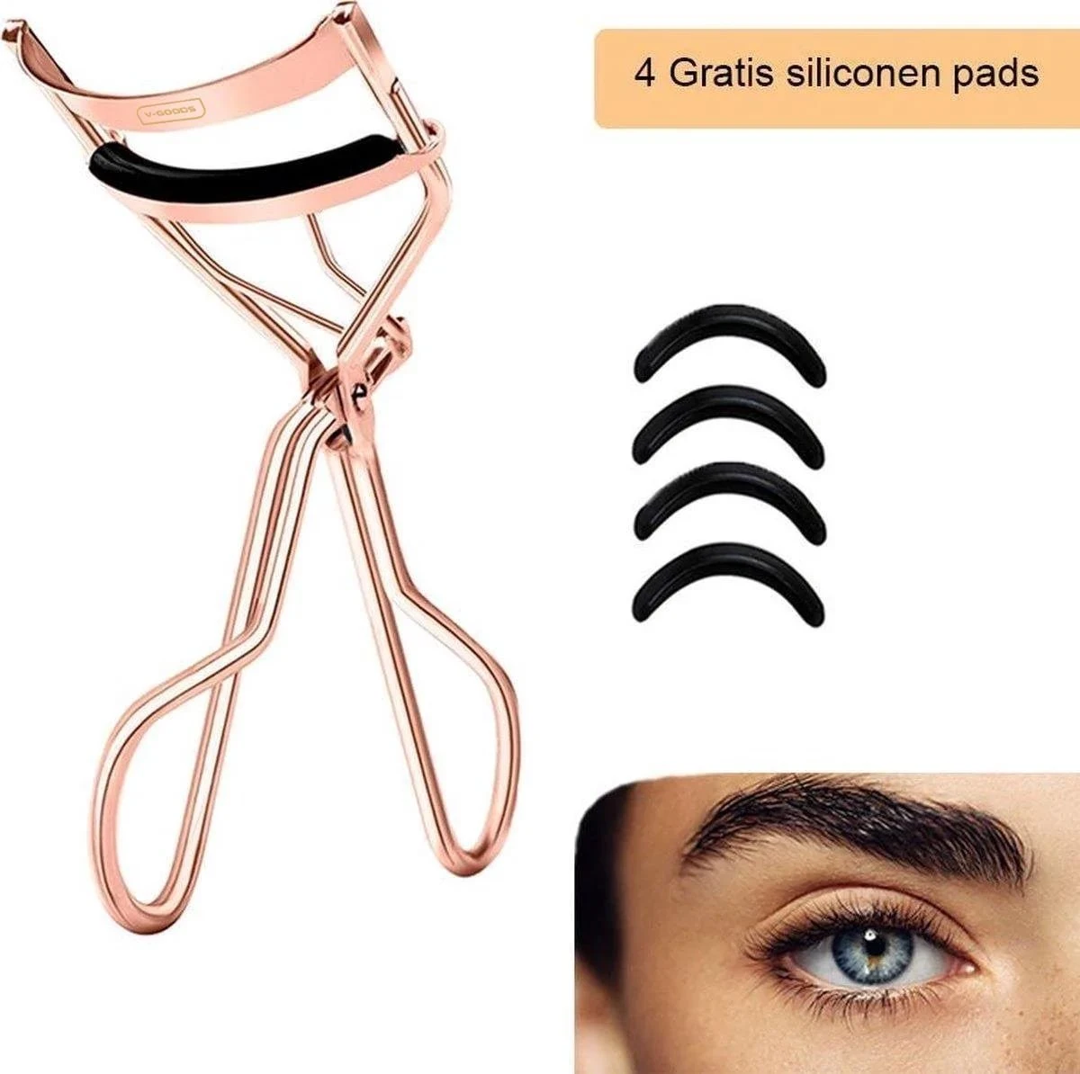 Professionele Wimperkruller / Wimperkrultang - Roségoud-kleurig - 4 GRATIS Siliconen Pads - Wimperlifting - Navulling - Persoonlijke Verzorging - Beauty - Make-up 1 Professionele Wimperkruller / Wimperkrultang - Roségoud-kleurig - 4 GRATIS Siliconen Pads - Wimperlifting - Navulling - Persoonlijke Verzorging - Beauty - Make-up