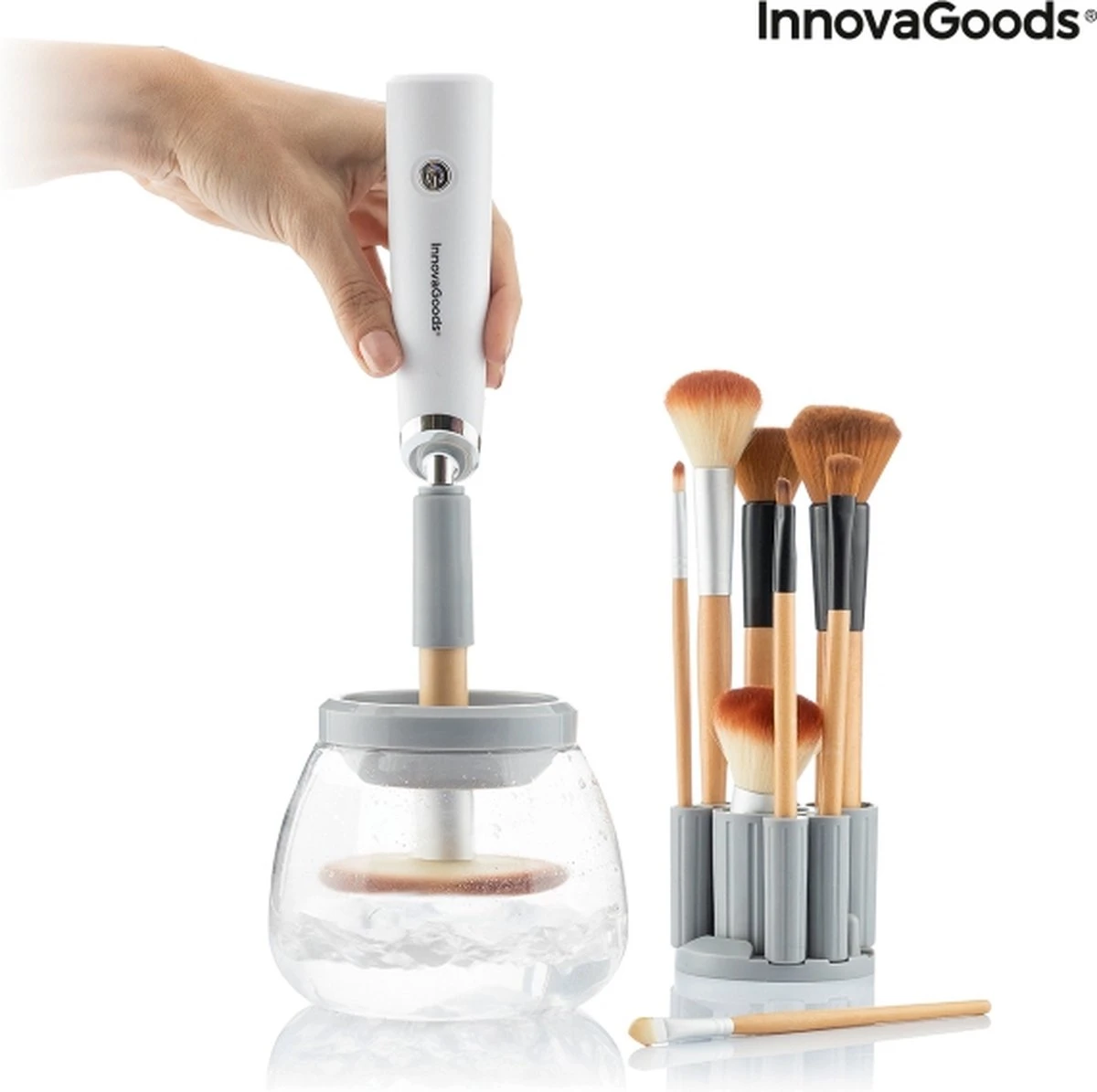 Innovagoods Luxe Make-up Kwastenreiniger - Elektrisch - Reinigen én Drogen - Draadloos - Make-up Borstels Schoonmaken 1 Innovagoods Luxe Make-up Kwastenreiniger - Elektrisch - Reinigen én Drogen - Draadloos - Make-up Borstels Schoonmaken