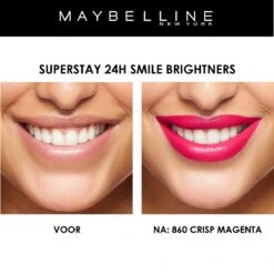 Maybelline SuperStay 24H Smile Brighters Lippenstift - 860 Crisp Magenta - Roze - Langhoudend 15 Maybelline SuperStay 24H Smile Brighters Lippenstift - 860 Crisp Magenta - Roze - Langhoudend -Cosmetica winkel 1200x1196 12