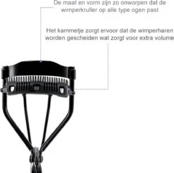 INTER-ESQUE® Wimperkruller - Eyelash Curler + 3x Gratis Extra Siliconen Pad & 3x Extra Kam - Zwart -Cosmetica winkel 1200x1196 16