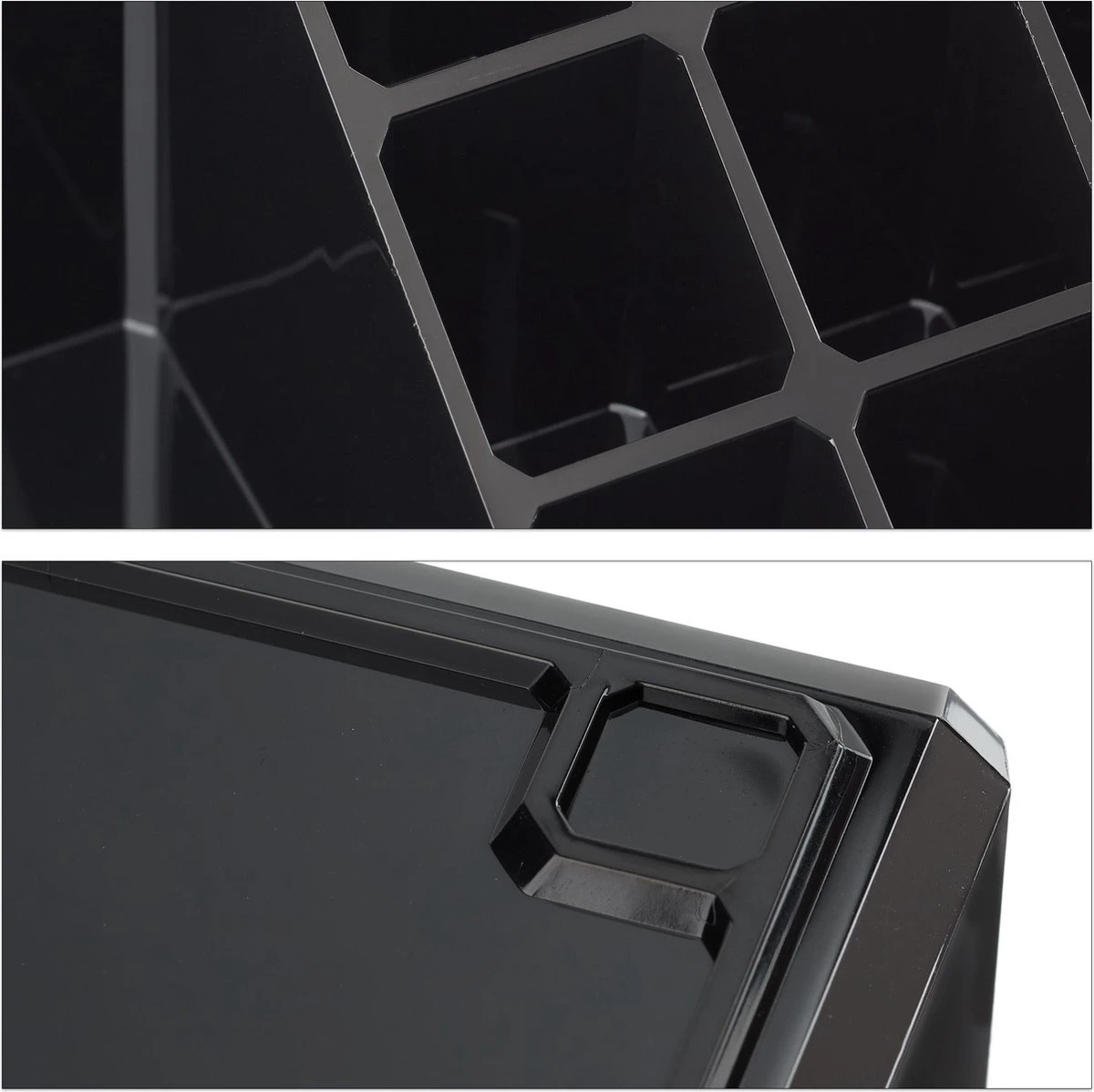 Relaxdays Cosmetica Organizer - Cosmeticahouder - Make Up Toren - Doorzichtig - 16 Vakken - Zwart 7 Relaxdays Cosmetica Organizer - Cosmeticahouder - Make Up Toren - Doorzichtig - 16 Vakken - Zwart - Afbeelding 7