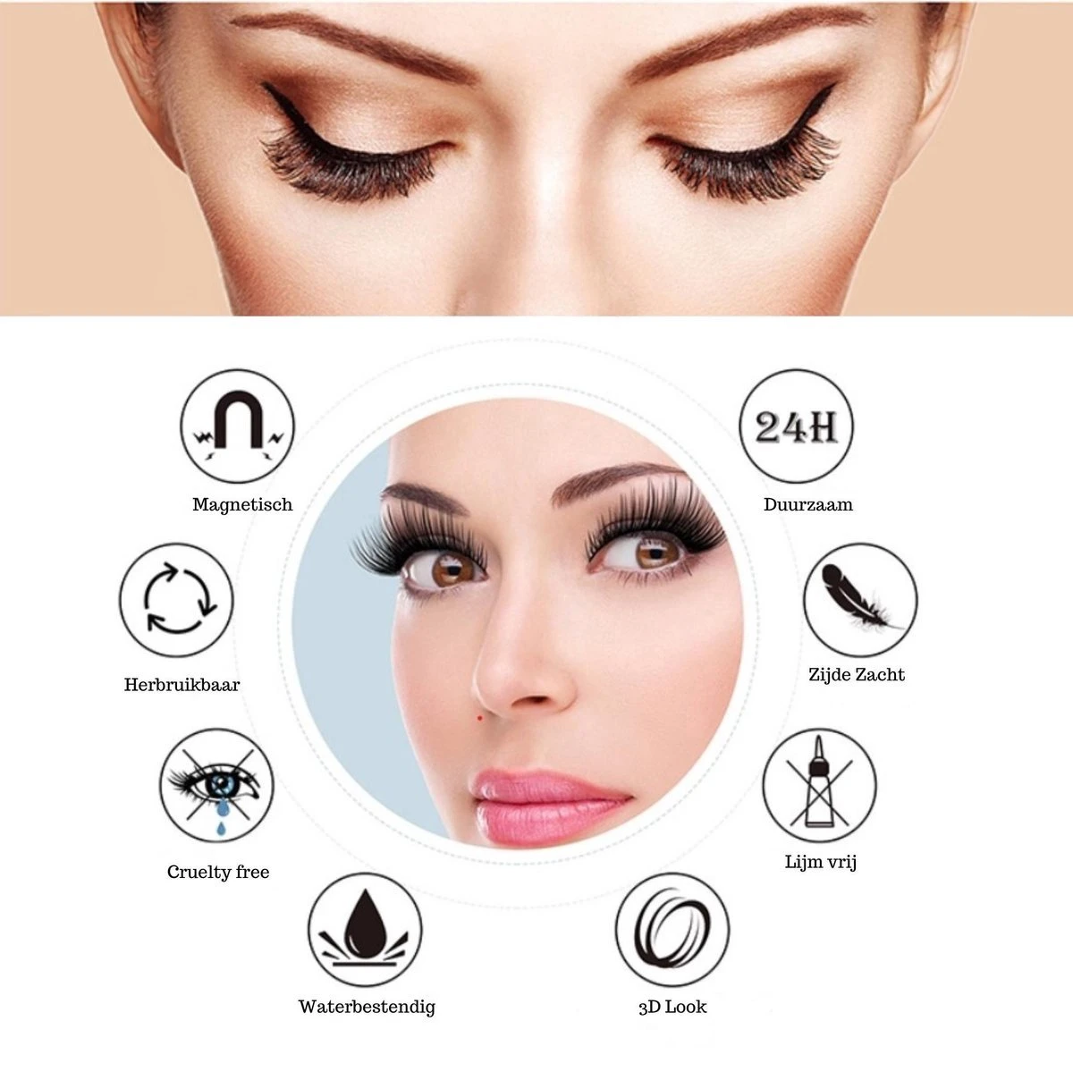 Hoge Korting - VERLUXX© - 'Quality Over Quantity' - 3D Magnetische Wimpers Incl. 1+1 GRATIS Geïoniseerde Waterproof Eyeliner & Pincet, Fake Lashes, Nepwimpers, Magnetic Lashes, Herbruikbare Realistic Wimpers 10 Hoge Korting - VERLUXX© - 'Quality Over Quantity' - 3D Magnetische Wimpers Incl. 1+1 GRATIS Geïoniseerde Waterproof Eyeliner & Pincet, Fake Lashes, Nepwimpers, Magnetic Lashes, Herbruikbare Realistic Wimpers - Afbeelding 10