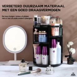 ESSIBLE Make-Up Organizer - 360° Roterend - Opbergbox - Opbergdoos Cosmetica - Sieradendoos - Nagellak - Lippenstift - Zwart 13 ESSIBLE Make-Up Organizer - 360° Roterend - Opbergbox - Opbergdoos Cosmetica - Sieradendoos - Nagellak - Lippenstift - Zwart -Cosmetica winkel 1200x1200 1018