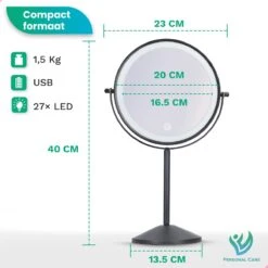 Personal Care Make Up Spiegel Met LED Verlichting - 10x Vergroting – Scheerspiegel - 3 Lichtstanden - Oplaadbaar - Zwart 14 Personal Care Make Up Spiegel Met LED Verlichting - 10x Vergroting – Scheerspiegel - 3 Lichtstanden - Oplaadbaar - Zwart -Cosmetica winkel 1200x1200 1023