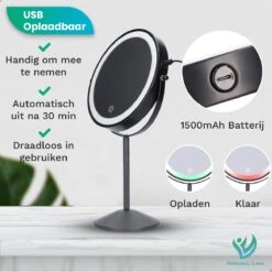 Personal Care Make Up Spiegel Met LED Verlichting - 10x Vergroting – Scheerspiegel - 3 Lichtstanden - Oplaadbaar - Zwart 15 Personal Care Make Up Spiegel Met LED Verlichting - 10x Vergroting – Scheerspiegel - 3 Lichtstanden - Oplaadbaar - Zwart -Cosmetica winkel 1200x1200 1024