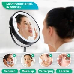 Personal Care Make Up Spiegel Met LED Verlichting - 10x Vergroting – Scheerspiegel - 3 Lichtstanden - Oplaadbaar - Zwart 19 Personal Care Make Up Spiegel Met LED Verlichting - 10x Vergroting – Scheerspiegel - 3 Lichtstanden - Oplaadbaar - Zwart -Cosmetica winkel 1200x1200 1028