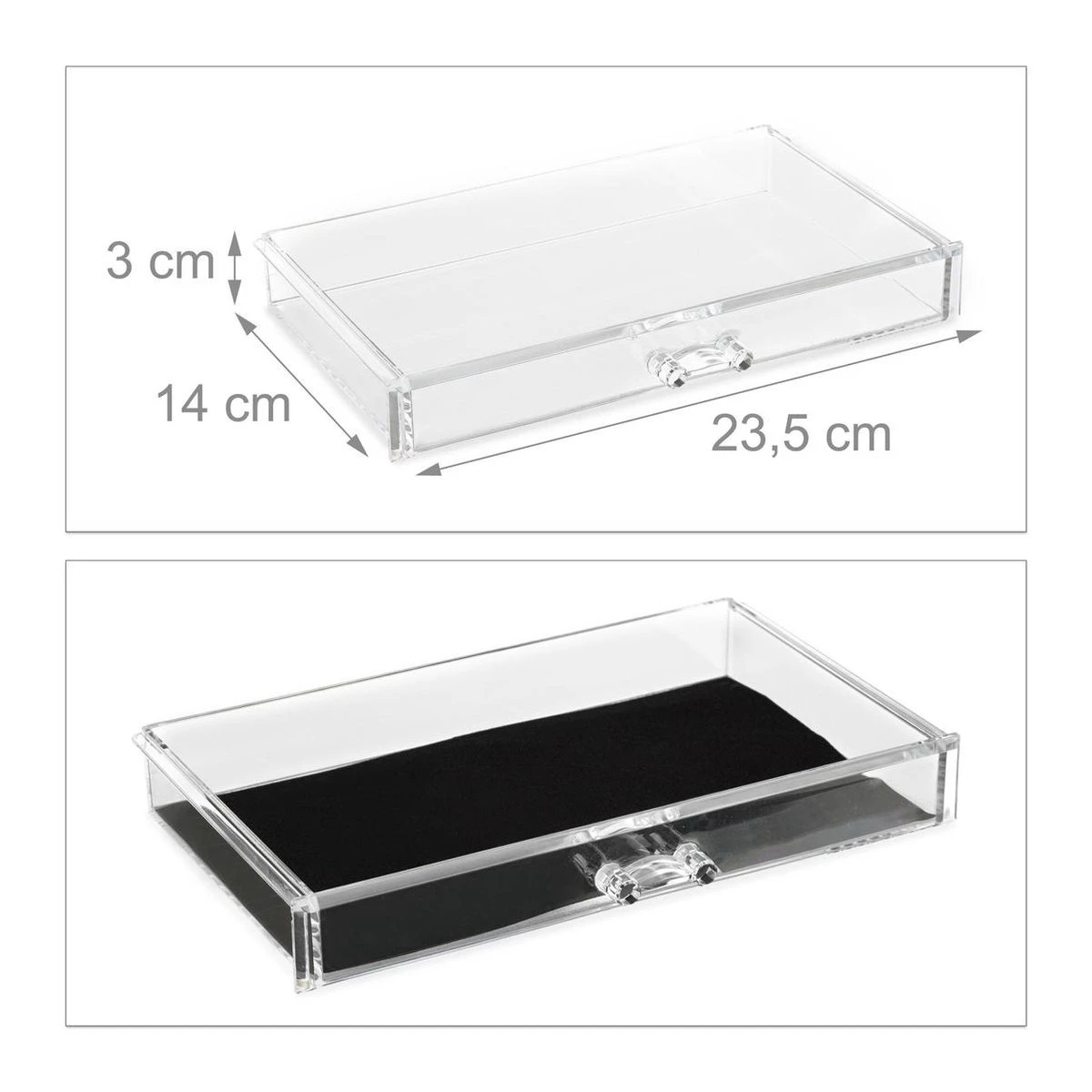 Relaxdays Make-up Organizer Klein - Stapelbaar - Sieradendoosje - Cosmetica - Opbergbox - Doorzichtig 10 Relaxdays Make-up Organizer Klein - Stapelbaar - Sieradendoosje - Cosmetica - Opbergbox - Doorzichtig - Afbeelding 10