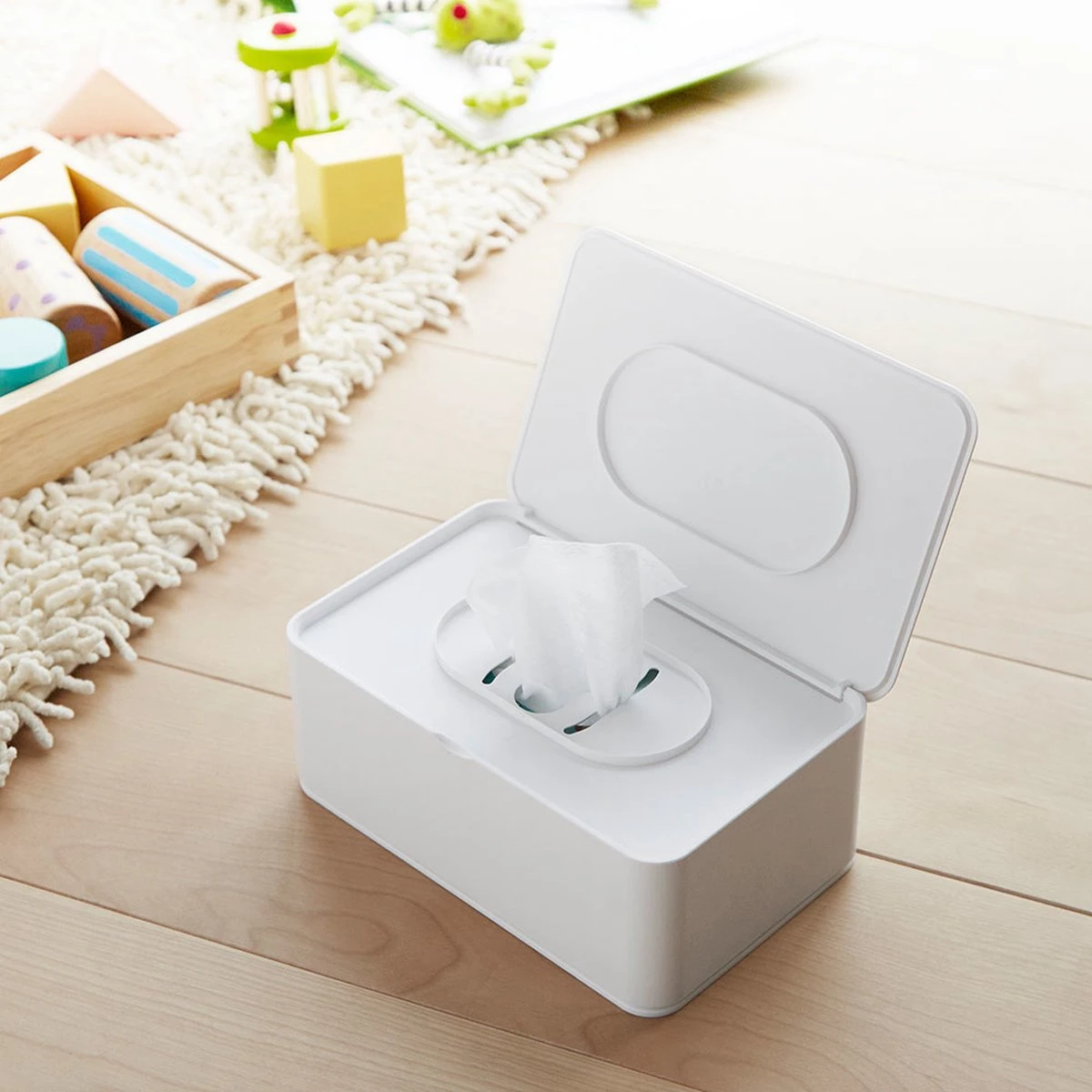 Yamazaki Bakje Voor Vochtige Doekjes - Wit - Met Deksel 3 Yamazaki Bakje Voor Vochtige Doekjes - Wit - Met Deksel - Afbeelding 3