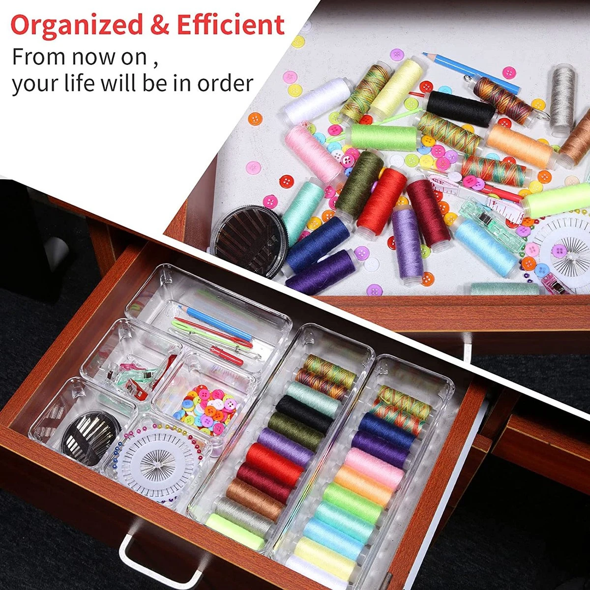 Aokyom Make-uporganizer, 18 Stuks, Kunststof Opbergdozen Voor Kantoor, Lades, Organizer, Lade-organizer, Doorzichtige Lade-inzet Voor Bureau, Keuken, Badkamer 6 Aokyom Make-uporganizer, 18 Stuks, Kunststof Opbergdozen Voor Kantoor, Lades, Organizer, Lade-organizer, Doorzichtige Lade-inzet Voor Bureau, Keuken, Badkamer - Afbeelding 6