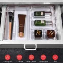 Aokyom Make-uporganizer, 18 Stuks, Kunststof Opbergdozen Voor Kantoor, Lades, Organizer, Lade-organizer, Doorzichtige Lade-inzet Voor Bureau, Keuken, Badkamer 13 Aokyom Make-uporganizer, 18 Stuks, Kunststof Opbergdozen Voor Kantoor, Lades, Organizer, Lade-organizer, Doorzichtige Lade-inzet Voor Bureau, Keuken, Badkamer -Cosmetica winkel 1200x1200 1063
