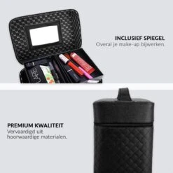 Confibel Make Up Koffer - Uitklapbaar - 5 Opbergbakken - Met Spiegel - Zwart -Cosmetica winkel 1200x1200 1088