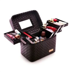 Confibel Make Up Koffer - Uitklapbaar - 5 Opbergbakken - Met Spiegel - Zwart -Cosmetica winkel 1200x1200 1095