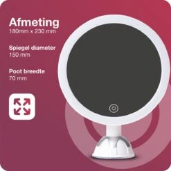 Innovision Make Up Spiegel - Met Verlichting En Zuignap - 360° Verstelbaar - Werkt Op Batterijen En Op Stroom - 5x Vergroot -Cosmetica winkel 1200x1200 1100