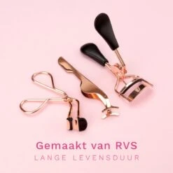 Wimperkruller Set – 5-delig – Met Wimperkruller, Wimperkruller Klein, Wimper Pincet, Wimper Borstel Met Kam, Spoolie - RVS – Rose Goud En Zwart -Cosmetica winkel 1200x1200 1117