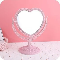 Kawaii Roze Makeup Spiegel - Hart Spiegel - Dubbelzijdig - Makeup Mirror -Cosmetica winkel 1200x1200 1145