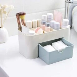 IBright Make-Up Organizer Met Lade - Cosmetica Opbergdoos - Bureau Organizer - Blauw -Cosmetica winkel 1200x1200 1148