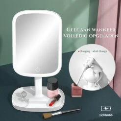 HighHome - Make Up Spiegel Met Led Verlichting - Inclusief 10x Spiegel - 3 Warmtes - 360 °C Draaibaar -Cosmetica winkel 1200x1200 1162