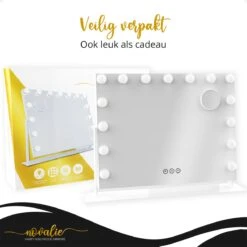 Novalie Hollywood Spiegel Met Verlichting - 65 Cm X 50 Cm - Make Up Spiegel Met Led Lampen – Visagie – Dimbaar / 3 Lichtstanden – Voor Hem / Haar Cadeau – 10x Vergroting – Met Tru-Daylight Verlichting – Wit 18 Novalie Hollywood Spiegel Met Verlichting - 65 Cm X 50 Cm - Make Up Spiegel Met Led Lampen – Visagie – Dimbaar / 3 Lichtstanden – Voor Hem / Haar Cadeau – 10x Vergroting – Met Tru-Daylight Verlichting – Wit -Cosmetica winkel 1200x1200 1166