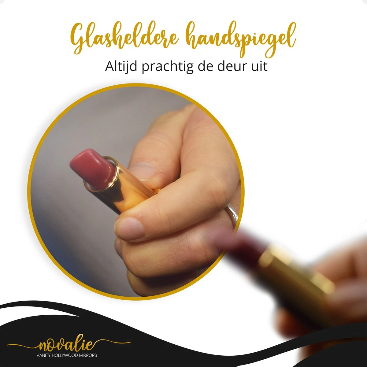 Novalie Hollywood Spiegel Met Verlichting - 65 Cm X 50 Cm - Make Up Spiegel Met Led Lampen – Visagie – Dimbaar / 3 Lichtstanden – Voor Hem / Haar Cadeau – 10x Vergroting – Met Tru-Daylight Verlichting – Wit 7 Novalie Hollywood Spiegel Met Verlichting - 65 Cm X 50 Cm - Make Up Spiegel Met Led Lampen – Visagie – Dimbaar / 3 Lichtstanden – Voor Hem / Haar Cadeau – 10x Vergroting – Met Tru-Daylight Verlichting – Wit - Afbeelding 7