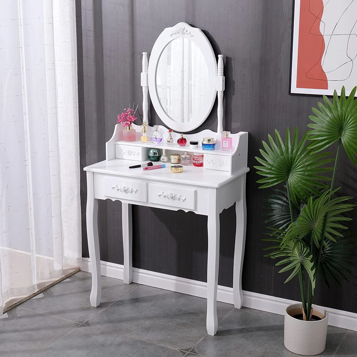 RJRoyal Living Princess Kaptafel Met Spiegel Make Up 7 RJRoyal Living Princess Kaptafel Met Spiegel Make Up - Afbeelding 7