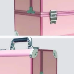 Confibel Cosmetica Koffer - Make Up Koffer Uitklapbaar - 5 Opbergbakken Make-up Koffer - Beautycase/Visagiekoffer /Cosmeticakoffer /Beautycase/ Nagelstylistekoffer - Roze -Cosmetica winkel 1200x1200 1265