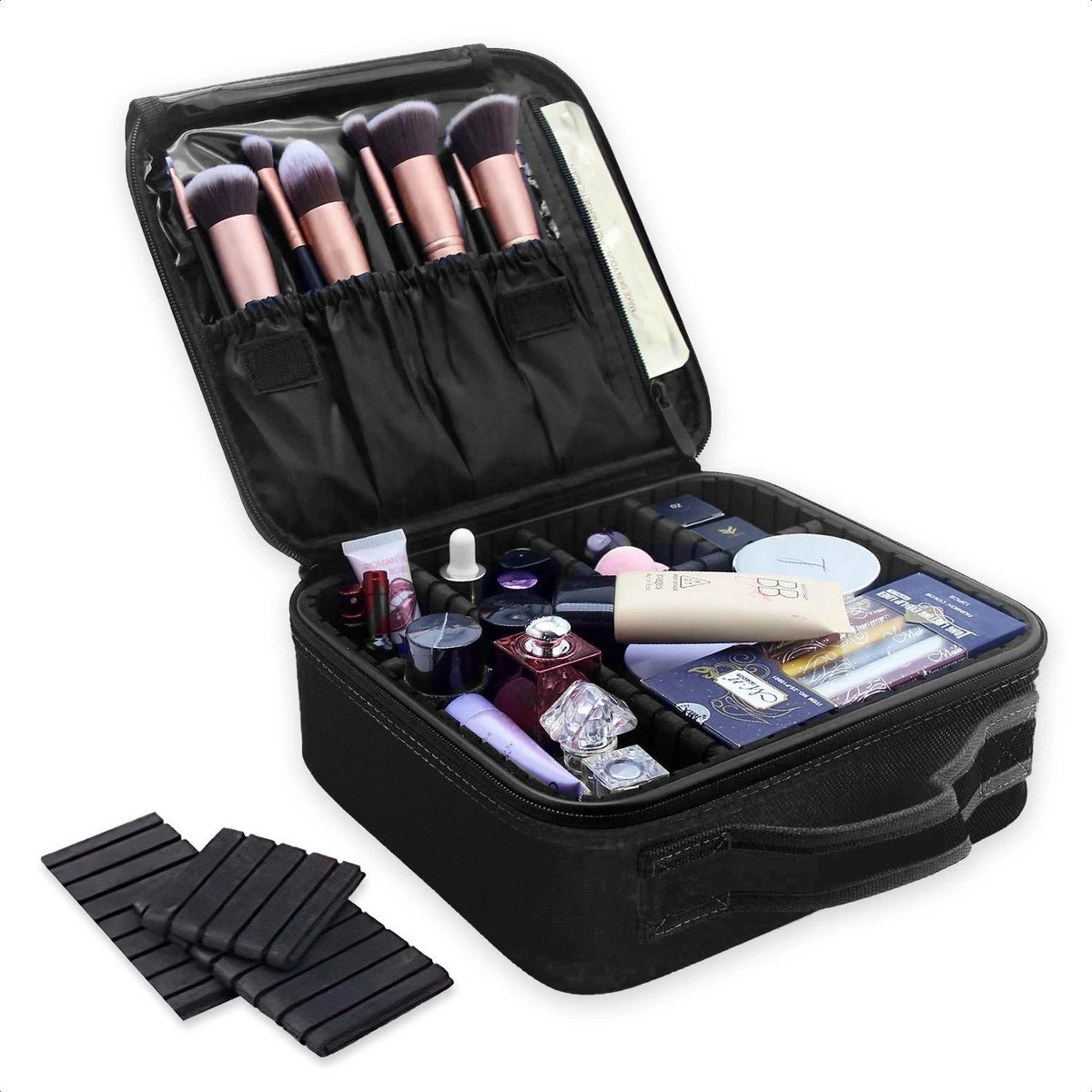 Cosmetica Koffer - Make-up Koffer Met Verstelbare Vakken - Visagie En Nagelstyliste Beauty Koffer - 26x23x9CM 1 Cosmetica Koffer - Make-up Koffer Met Verstelbare Vakken - Visagie En Nagelstyliste Beauty Koffer - 26x23x9CM