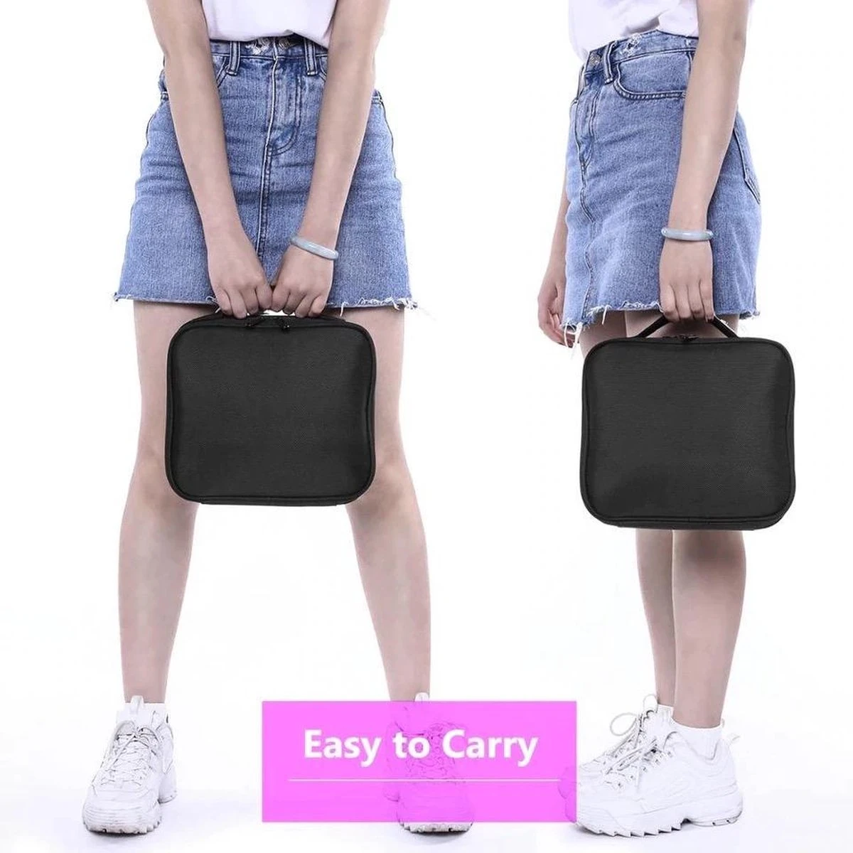 Cosmetica Koffer - Make-up Koffer Met Verstelbare Vakken - Visagie En Nagelstyliste Beauty Koffer - 26x23x9CM 12 Cosmetica Koffer - Make-up Koffer Met Verstelbare Vakken - Visagie En Nagelstyliste Beauty Koffer - 26x23x9CM - Afbeelding 12