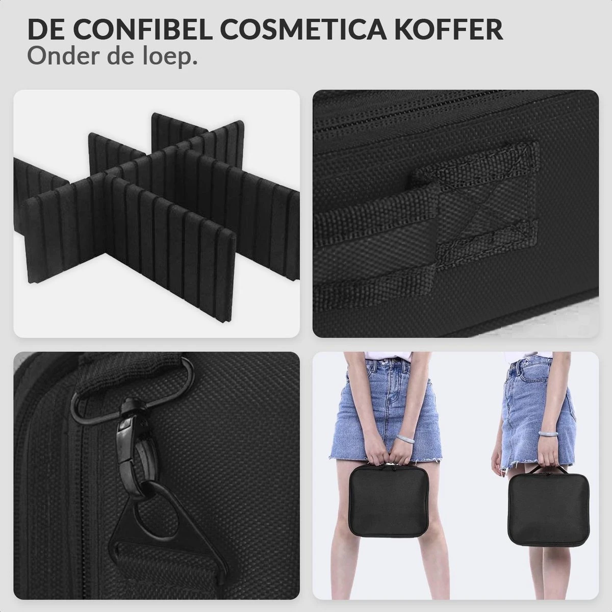 Cosmetica Koffer - Make-up Koffer Met Verstelbare Vakken - Visagie En Nagelstyliste Beauty Koffer - 26x23x9CM 13 Cosmetica Koffer - Make-up Koffer Met Verstelbare Vakken - Visagie En Nagelstyliste Beauty Koffer - 26x23x9CM - Afbeelding 13