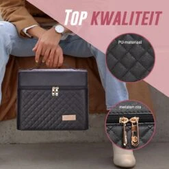 Make Up Koffer En Organizer - Beautycase Met Spiegel - Dames - Cosmetica En Visagie - Zwart -Cosmetica winkel 1200x1200 1291