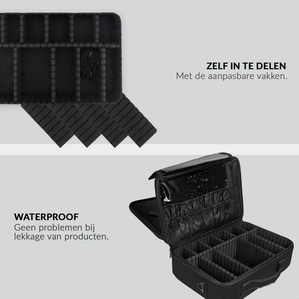 Cosmetica Koffer - Make-up Koffer Met Verstelbare Vakken - Visagie En Nagelstyliste Beauty Koffer - 37x27x13CM 4 Cosmetica Koffer - Make-up Koffer Met Verstelbare Vakken - Visagie En Nagelstyliste Beauty Koffer - 37x27x13CM - Afbeelding 4