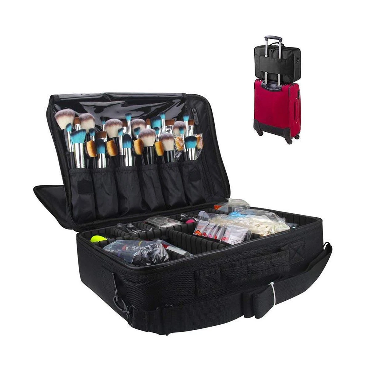 Cosmetica Koffer - Make-up Koffer Met Verstelbare Vakken - Visagie En Nagelstyliste Beauty Koffer - 40x30x14CM 3 Cosmetica Koffer - Make-up Koffer Met Verstelbare Vakken - Visagie En Nagelstyliste Beauty Koffer - 40x30x14CM - Afbeelding 3