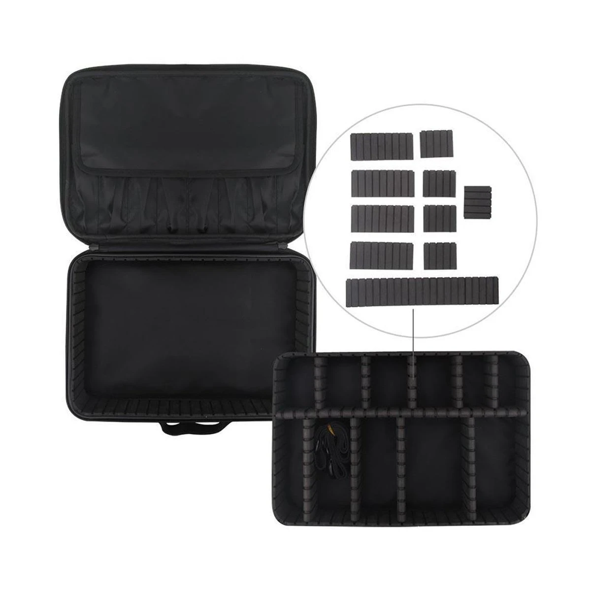 Cosmetica Koffer - Make-up Koffer Met Verstelbare Vakken - Visagie En Nagelstyliste Beauty Koffer - 40x30x14CM 12 Cosmetica Koffer - Make-up Koffer Met Verstelbare Vakken - Visagie En Nagelstyliste Beauty Koffer - 40x30x14CM - Afbeelding 12