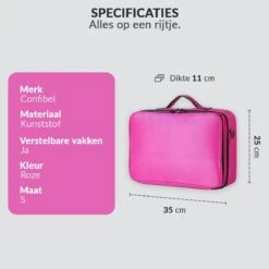 Cosmetica Koffer - Make-up Koffer Met Verstelbare Vakken - Visagie En Nagelstyliste Beauty Koffer - 35x25x11CM - Roze 19 Cosmetica Koffer - Make-up Koffer Met Verstelbare Vakken - Visagie En Nagelstyliste Beauty Koffer - 35x25x11CM - Roze -Cosmetica winkel 1200x1200 1355