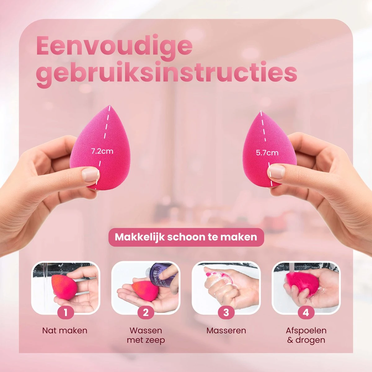 Beauty Blender - Make-up Sponsjes - Spons - 6 Stuks - Zacht & Perfecte Vorm! 4 Beauty Blender - Make-up Sponsjes - Spons - 6 Stuks - Zacht & Perfecte Vorm! - Afbeelding 4