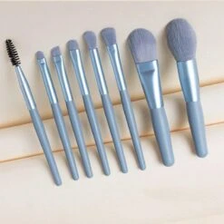 Merkloos ''OP=OP'' Make Up Kwasten Set - Make Up Organizer - Reis Set - Blauw - 8 Delig - Korte Kwasten - Professioneel - Make Up Kwasten Set Met Etui - Stijlvol - Leder - Eyeliner - Oogschaduw - Blusher - Poederkwast -Cosmetica winkel 1200x1200 1489