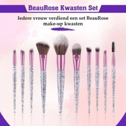 Make Up Kwasten Set - Make Up Brush - Oogschaduw - Foundation Kwast - Poeder Kwast - Brush - Make Up - Cosmetica - Kwasten Set – Make Up Tasje - 10 Stuks -Cosmetica winkel 1200x1200 1518