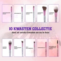 Make Up Kwasten Set - Make Up Brush - Oogschaduw - Foundation Kwast - Poeder Kwast - Brush - Make Up - Cosmetica - Kwasten Set – Make Up Tasje - 10 Stuks -Cosmetica winkel 1200x1200 1522